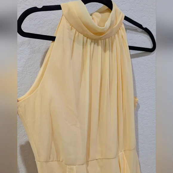 NWT WHBM Butter Yellow Halter Mini Dress - Picture 3 of 9